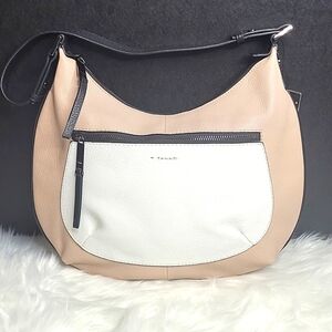 NWT  T TAHARI Crawford Hobo Pearl Multi Pebbled‎ Shrunken Leather Bag